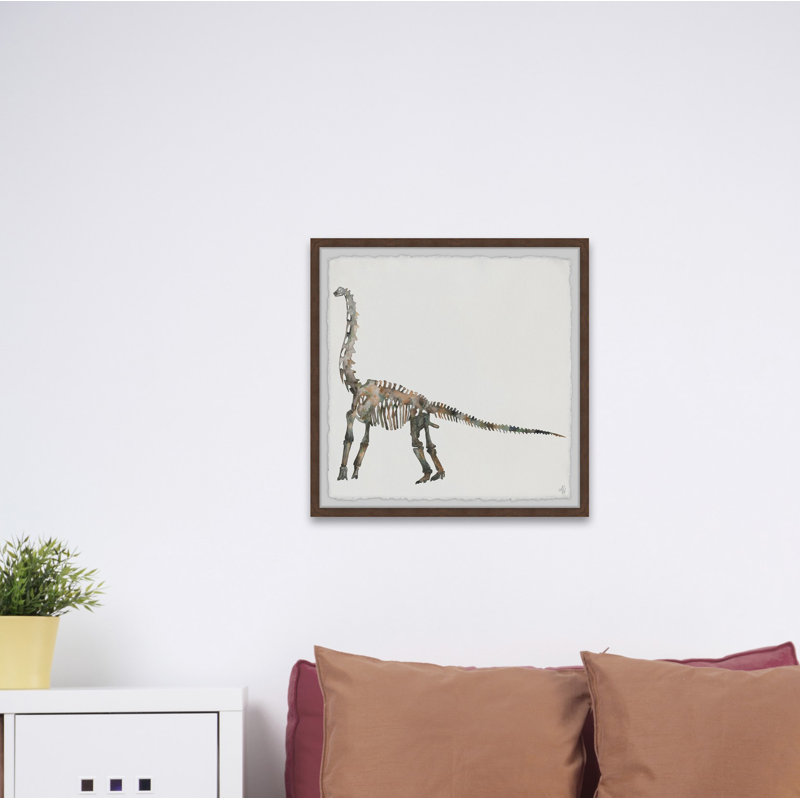 Lily Brachiosaurus Skeleton - Single Picture Frame Painting, 51cm H x 51cm W