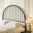 Arched Design Matte Black Metal Headboard With Adjustable Height Brackets For Queen/Full Bed Frame-1890779468