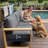 Modern Aluminum 5-piece Patio Conversation Set With Firepit Table, Outdoor All Weather Furniture Set-2029841423