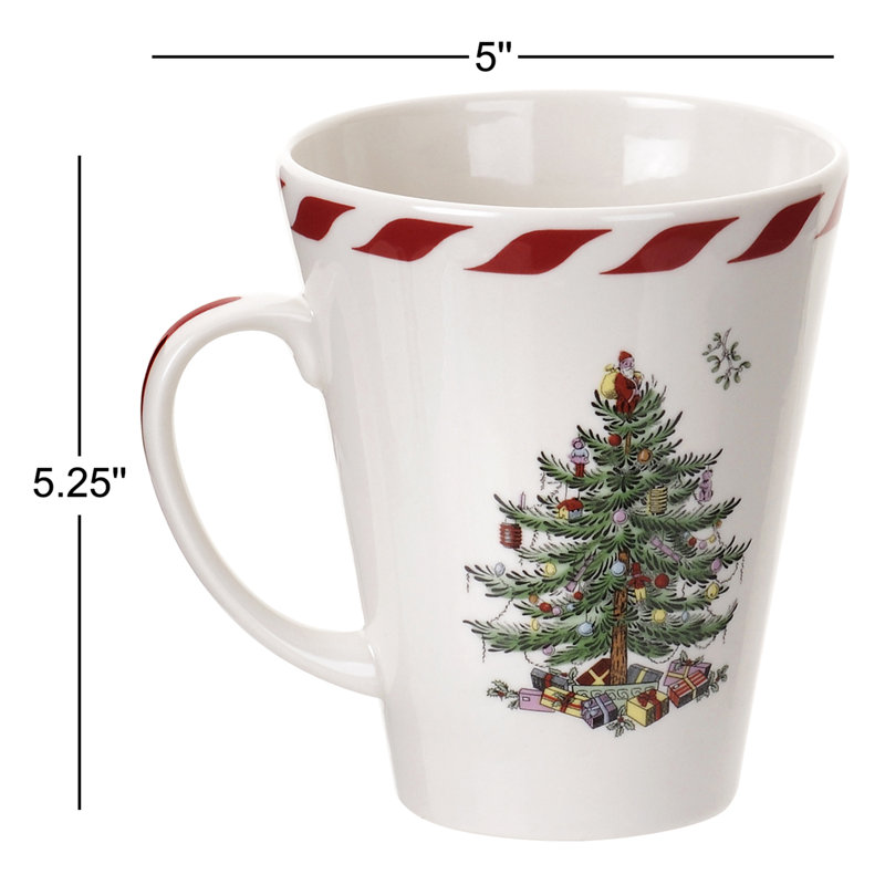Grande tasse de sapin de Noël avec cuillère 14 oz Spode