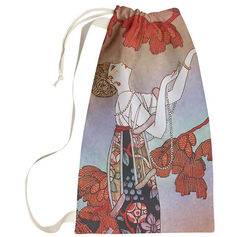 Sac à linge pour femme Simsbury, Petit (H 64 po x l 20 po x P 1,5 po), Rouge / blanc / noir