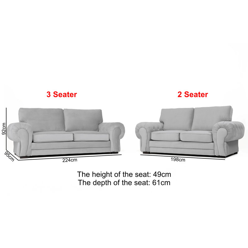 Fonda 2 - Piece Velvet Living Room Set, Silver
