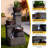 Outdoor Water Fountain Tiered Cascading Jar Waterfall Resin Garden Patio Decor With LED Lights
