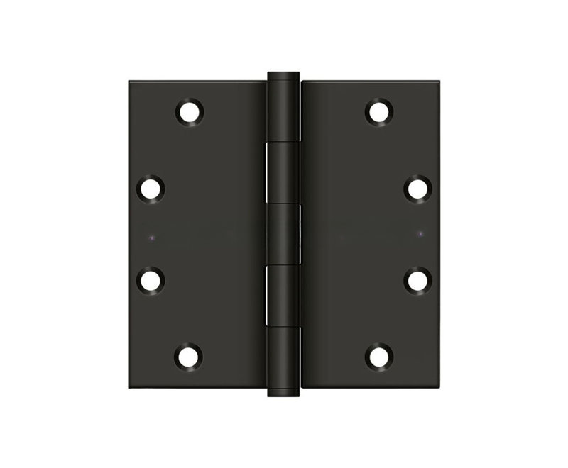 Deltana DSB5510B Charnière de coin à mortaise carrée 5 po de hauteur x 5 po de largeur Bronze huilé, Bronze frotté à l'huile
