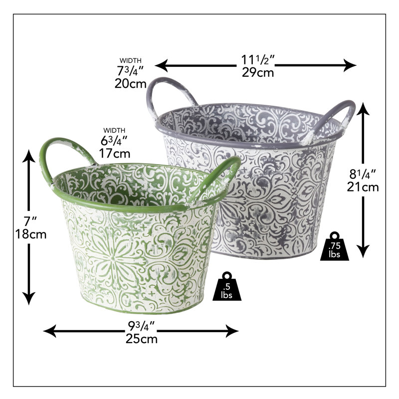 Pot à fleur en métal fait à la main Goutham
