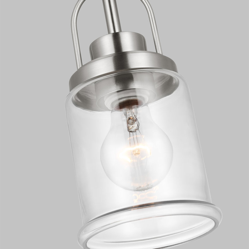  1 - Suspension à un seul pot lumineux, Nickel brossé