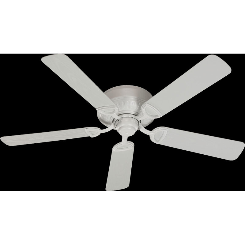 Ventilateur de plafond standard à 5 pales 52" Meira, Blanc studio et pales blanches