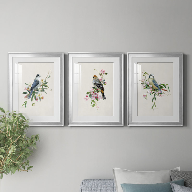 " Spring Song Blue Bird ", Silver, 30.5" H x 22.5" W x 1" D