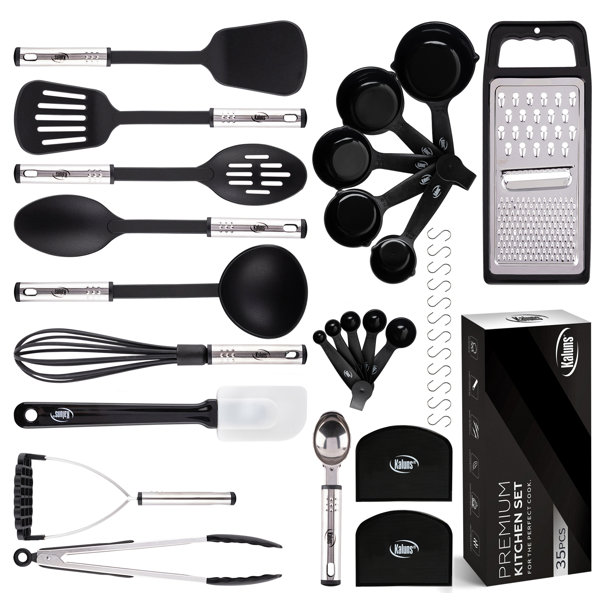 Kitchen Utensils Set 35 PCS Cooking Utensils Set, Nonstick and Heat  Resistant Nylon Stainless Steel Silicone Spatula Set - Kitchen Gadgets Home