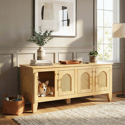 Armoire pour chien en rotin Lars