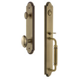 Arc Handleset with Single Cylinder Deadbolt and Eden Prairie Door Knob and Rosette