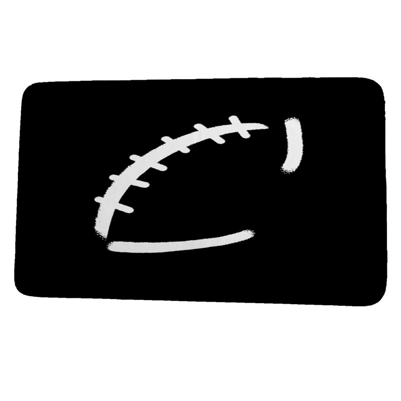 Tapis pour salle de bain Leiva football, Noir, l 24 po x L 36 po