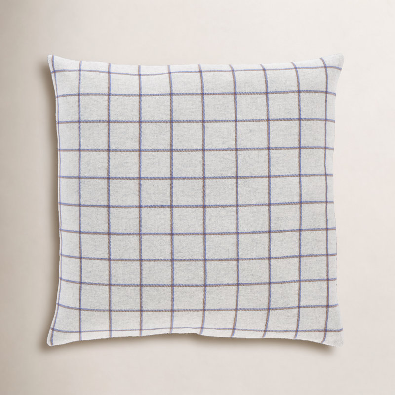 Saratoga Plaid Wool Blend Reversible Throw Pillow, Down, 20" H x 20" W