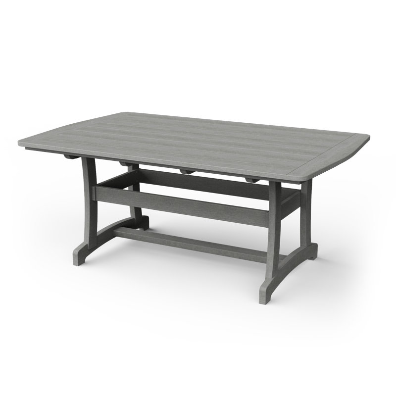 Stella Rectangular Outdoor Dining Table With Umbrella Hole , in. W 45'' in. D, 30″H x 71.5″W x 45″D, Driftwood Gray