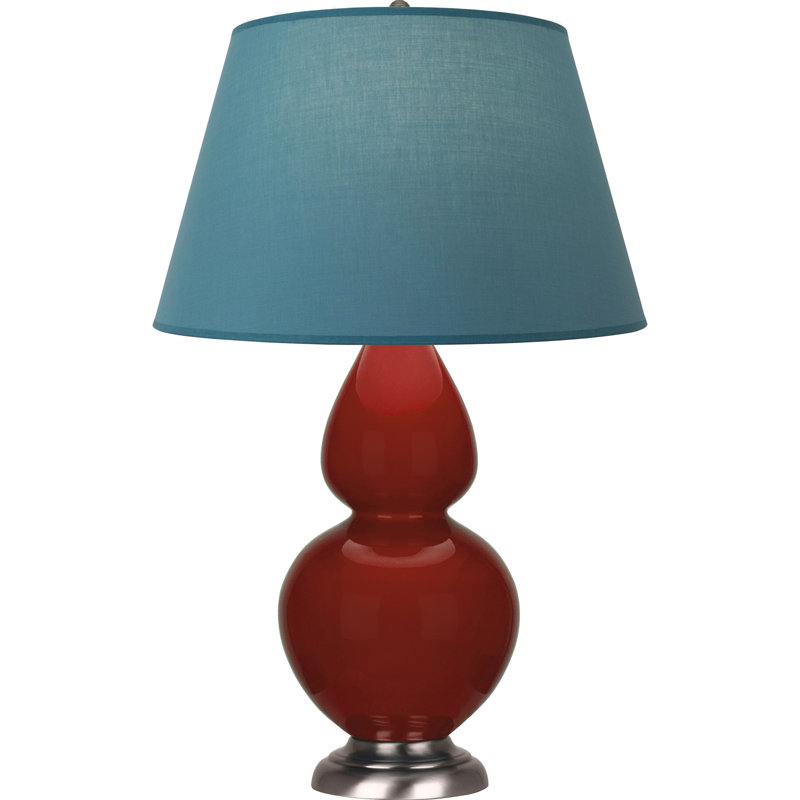 Double Gourd Table Lamp, Cobalt/Antique Silver, Tangerine/Taupe, Brass