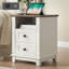 Ensemble de chambre à coucher de ferme 3 pièces avec cadre de lit de rangement grand format et 2 tables de chevet, blanc rustique-118692742-118692744