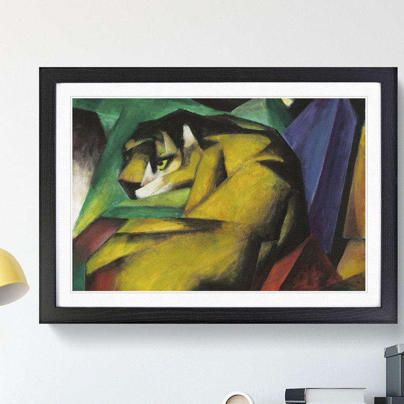 The Tiger by Franz Marc - Framed Print, 27cm H x 36cm W x 2cm D, Black