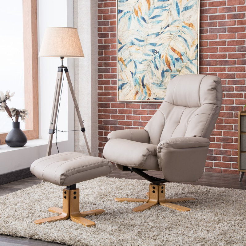 Billings 80cm Wide Swivel Standard Recliner, Pebble
