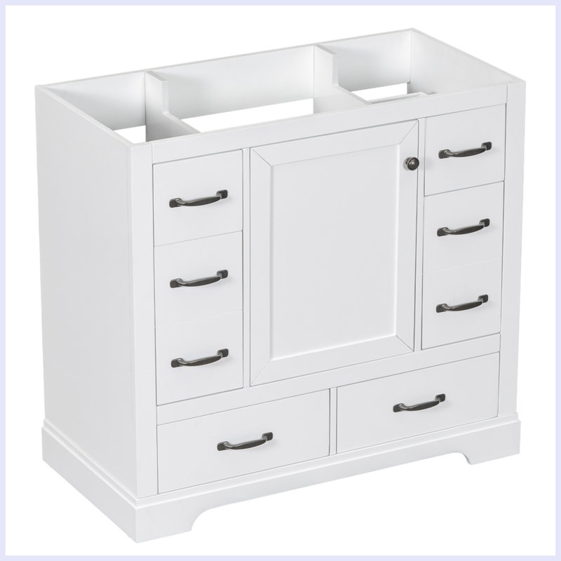 Meuble-lavabo moderne avec tiroir multifonctionnel, Blanc