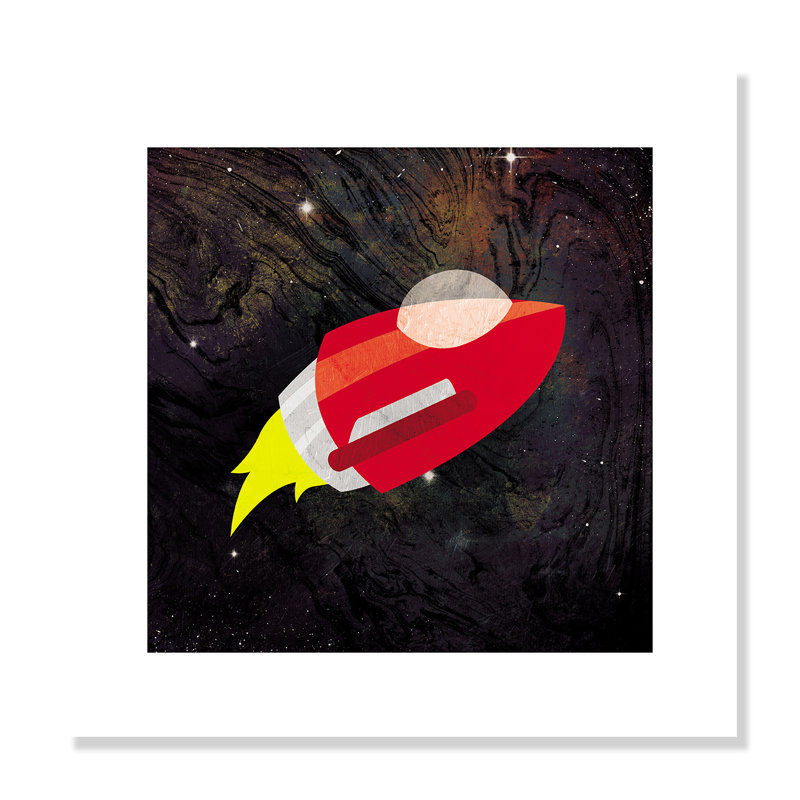 Impression sur papier roulée «Spaceship Adventure Two», H 16 po x l 16 po x P 1 po