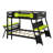 Dual-Station Gaming Bunk Bed Featuring Built-In Desks, USB Desktop Connectivity & Customizable Pegboard-2467475