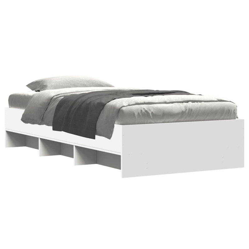 Vidaxl Bed Frame Without Mattress Engineered Wood, European Single (90 x 200cm), White