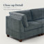 Ensemble de canapé modulaire en chenille gris 8 pièces avec fauteuils d'angle sans accoudoirs et repose-pieds
