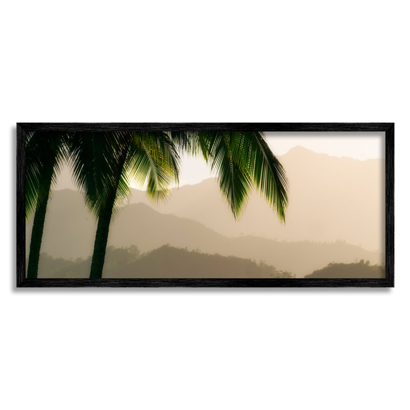 Palmier tropical surplombant la vallée ensoleillée par Dennis Frates - photographie, H 13 po x l 30 po