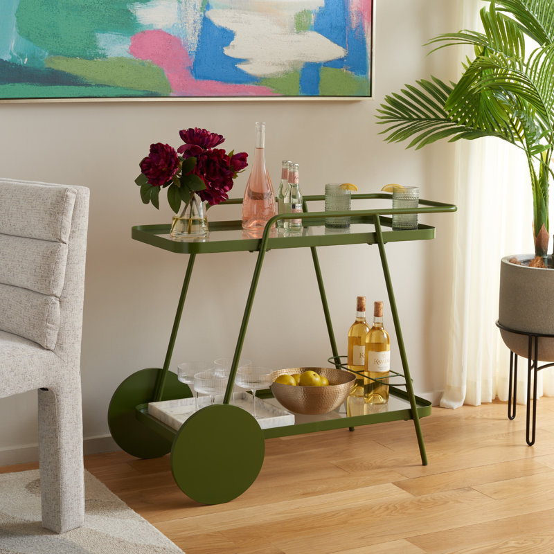 Adonys Serving Cart, Green