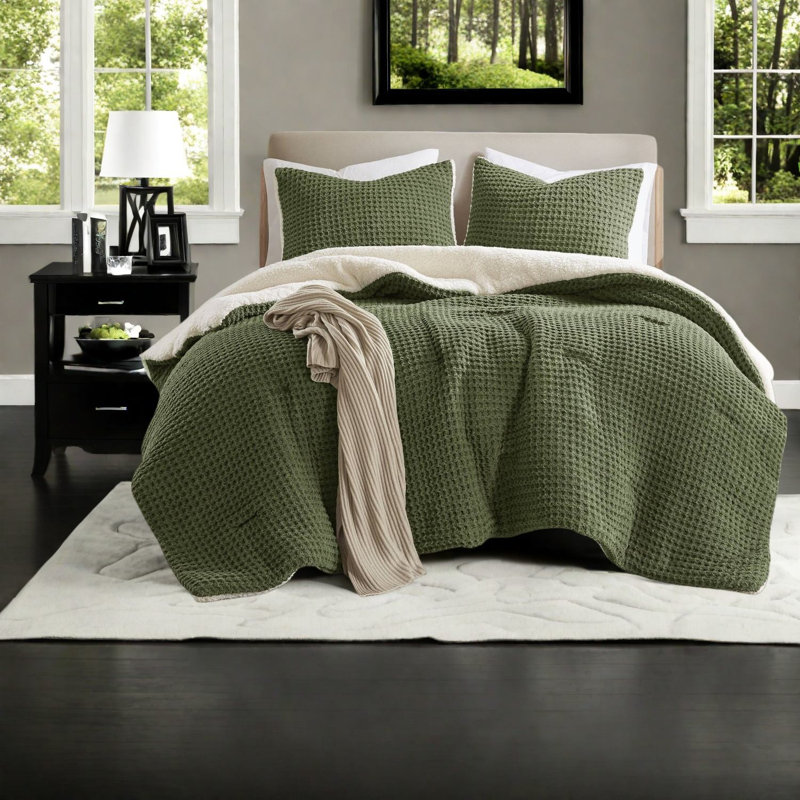 Ensemble de literie pour lit simple luxueux en chenille avec motif de tricot gaufré pour le confort de la maison