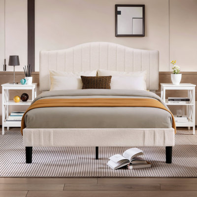 Lit double tapissier double avec 2 tables de chevet - Ensemble de chambre à coucher moderne