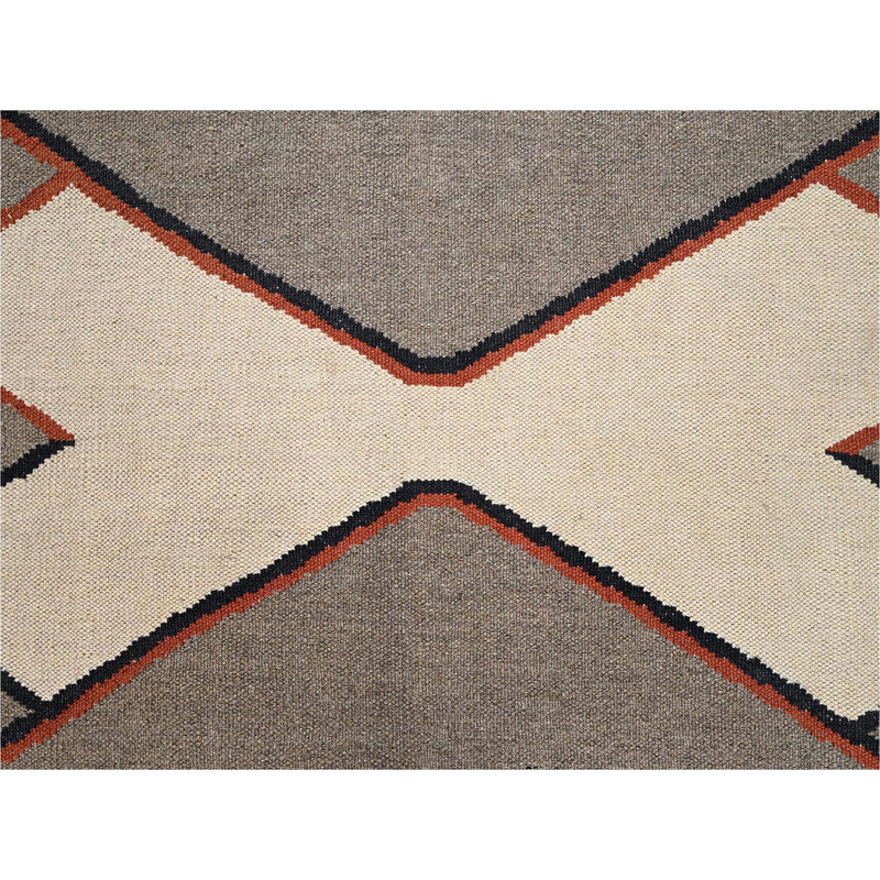 Tapis oriental brun kaki 8 pi x 9 pi 9 po, motif géométrique tissé à la main, tissé à la main, 100% laine