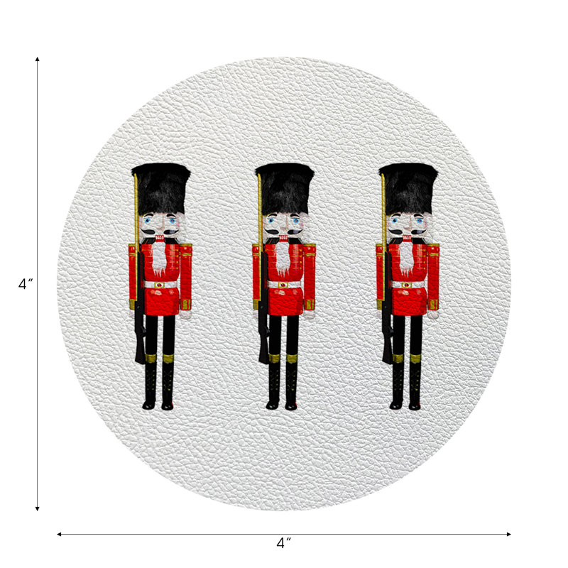 Sous-verres ronds en cuir végétalien casse-noisette