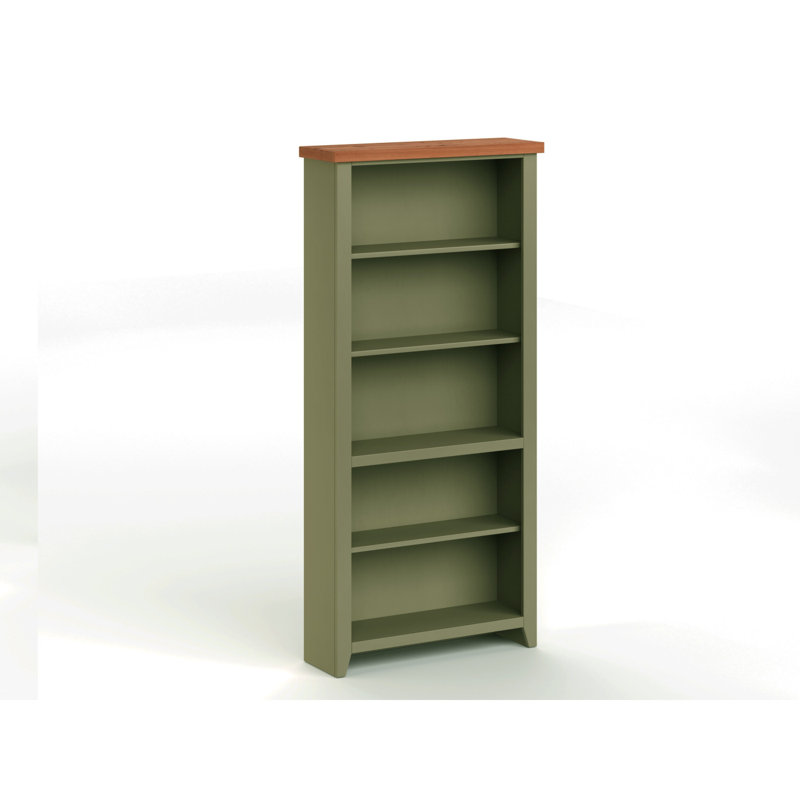 Bibliothèque polyvalente en bois avec cinq tablettes, parfaite pour exposer et organiser des objets dans n'importe quelle pièce.