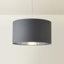 Dashima Linen Blend Drum Lamp Shade ( Slip-On ) in Grey-1358623220