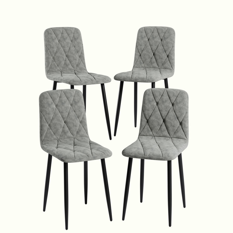 Upholstered Bar Stools Set of 4, Grey