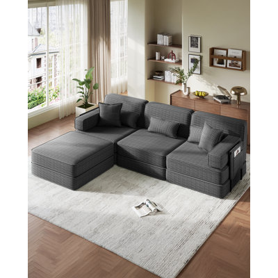 3 Seater Corduroy Sectional
