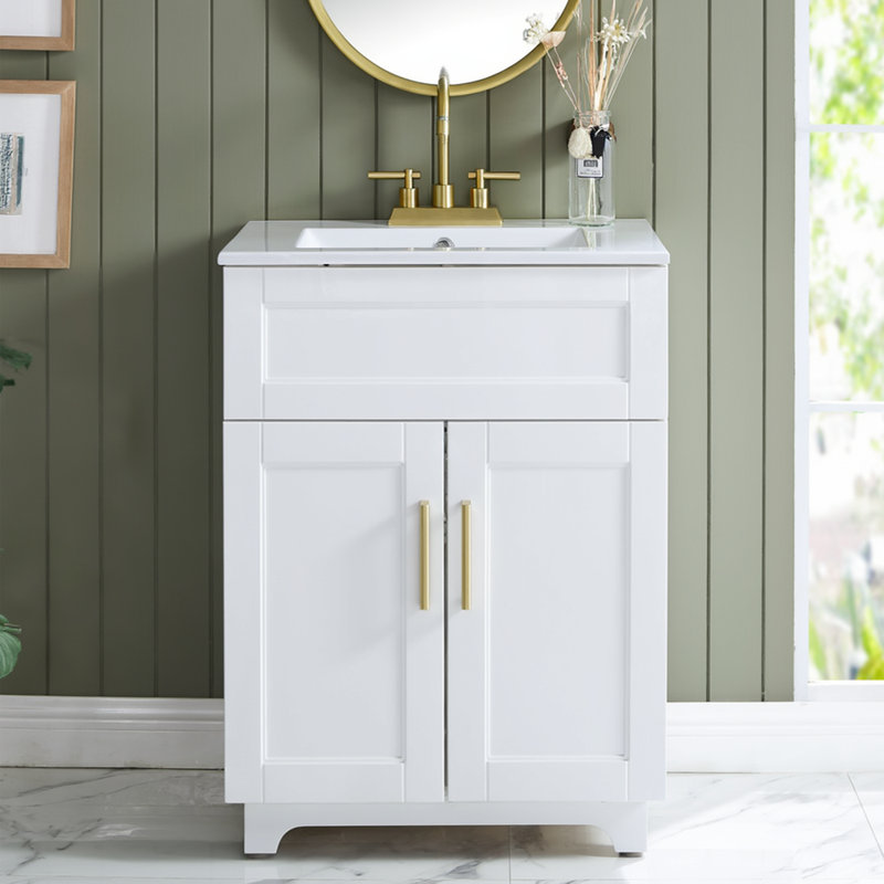 Meuble-lavabo simple 24 po, Blanc