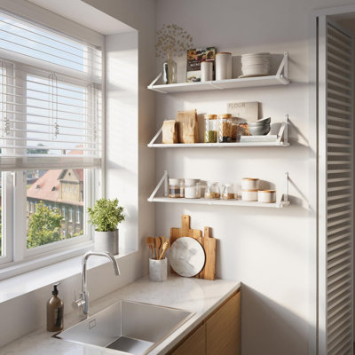 18 cm H x 80 cm W Floating Shelf Bookcase
