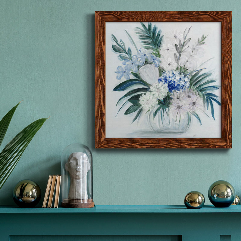 Sunshine Bouquet - Peinture sur toile encadrée, H 31,5 po x l 31,5 po x P 1,5 po, Érable encadré