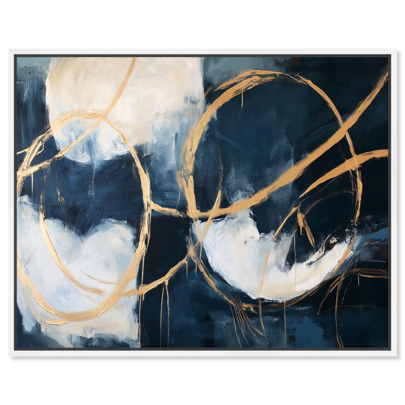 «Loops Canvas Luxury», art abstrait par, H 31 po x l 37 po, Cadre blanc