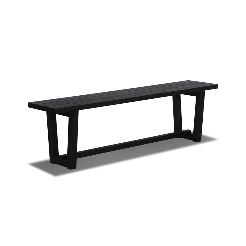 Cascais Dining Bench with Industrial Base, Black Oak