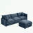 L-Shape Chenille Sectional Couches with Movable Ottoman-965963756
