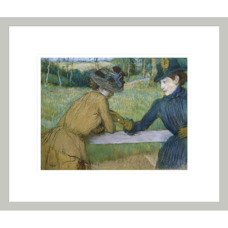 Deux femmes accoudées à une clôture par Edgar Degas, impression giclée sur cadre, H 13,75 po x l 16,19 po