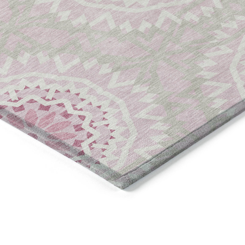 Tapis intérieur / extérieur en polyester tissé à la machine Kawon, Rectangle 1 pi 8 po x 2 pi 6 po