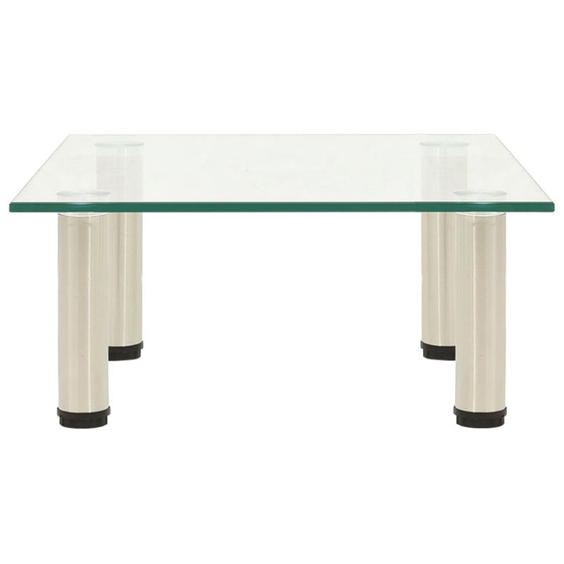 Meuble télé vidaXL, Transparent / argent, H 6,7 po x L 15,8 po x l 13,8 po
