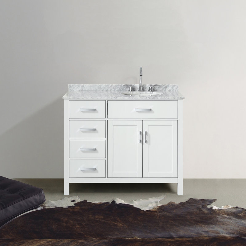Ensemble de meuble-lavabo simple 43 po Bristol, Blanc
