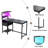 Computer Desk With Power Outlet & Storage Shelves, Study Writing Table With USB Ports Charging Station, PC Desk Workstation For Home Office-533526036