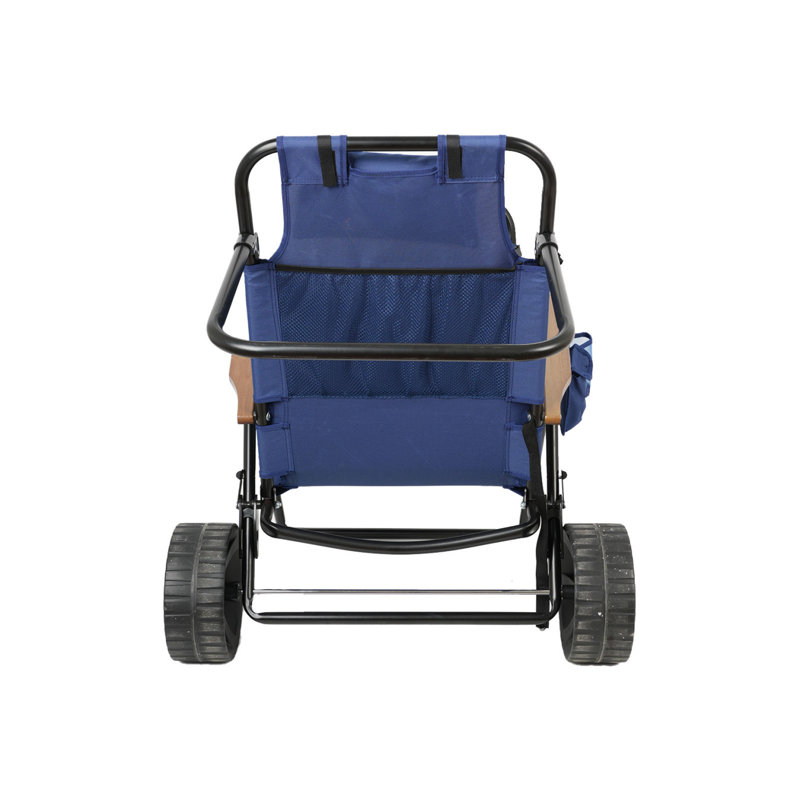Chaises de plage avec roulettes 2 en 1 Chaise longue de plage pliable avec chariot à chariot intégré parfait pour la piscine ou le pique-nique dans la cour arrière