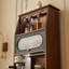 Vitrines en bois massif brun noisette